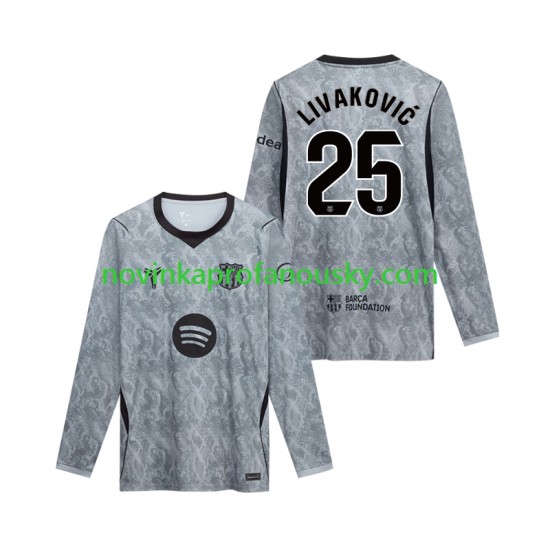 FC Barcelona Dres Dominik Livakovic 25 Brankářské Venkovní Fotbalové Dresy pro Muže 2026-2027 Dlouhý rukáv