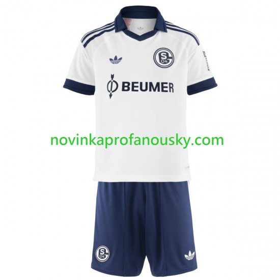 FC Schalke 04 Dres Venkovní Fotbalové Dresy pro Děti 2026-2027 Krátký rukáv