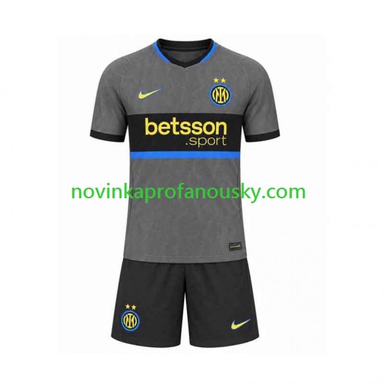 Inter Milán Dres Alternativní Fotbalové Dresy pro Děti 2026-2027 Krátký rukáv