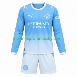 Manchester City Dres Domácí Fotbalové Dresy pro Děti 2026-2027 Dlouhý rukáv