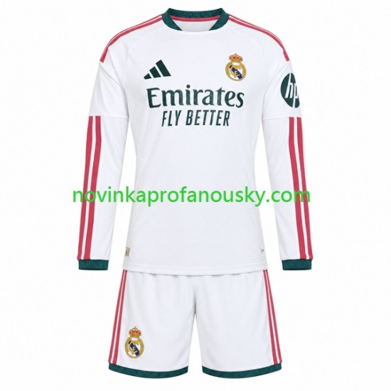 Real Madrid Dres Domácí Fotbalové Dresy pro Děti 2026-2027 Dlouhý rukáv