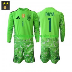 Španělsko Dres David Raya 1 Brankářské Alternativní Fotbalové Dresy pro Děti 2026-2027 Dlouhý rukáv
