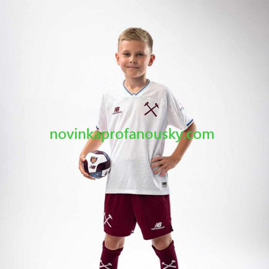 West Ham United Dres Venkovní Fotbalové Dresy pro Děti 2026-2027 Krátký rukáv