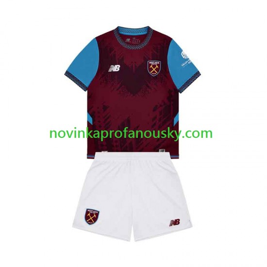 West Ham United Dres Domácí Fotbalové Dresy pro Děti 2026-2027 Krátký rukáv
