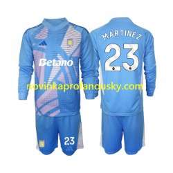 Aston Villa Dres Emiliano Martinez 23 Brankářské Alternativní Fotbalové Dresy pro Děti 2024-2025 Dlouhý rukáv