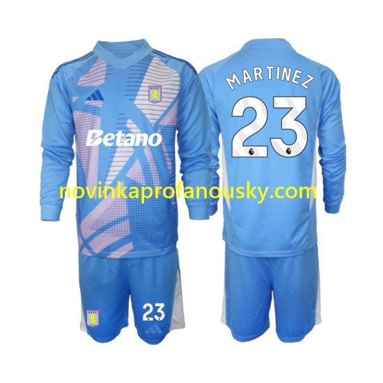 Aston Villa Dres Emiliano Martinez 23 Brankářské Alternativní Fotbalové Dresy pro Děti 2024-2025 Dlouhý rukáv