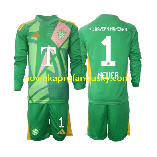 FC Bayern Mnichov Dres Manuel Neuer 1 Brankářské Čtvrtý Fotbalové Dresy pro Děti 2024-2025 Dlouhý rukáv