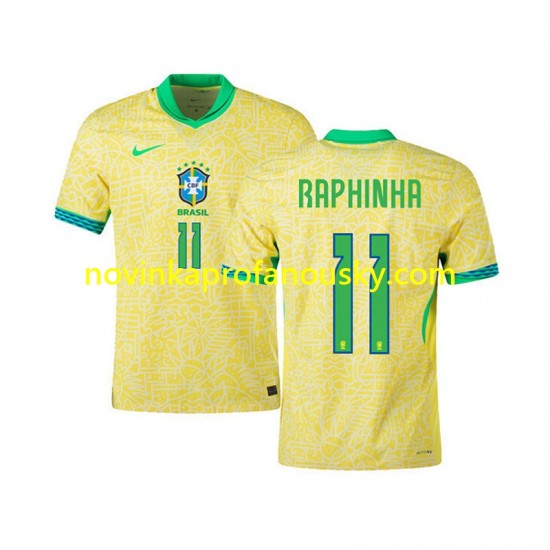 Brazílie Dres RAPHINHA 11 Domácí Fotbalové Dresy pro Muže 2024 Krátký rukáv