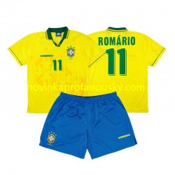 Brazílie Dres Romario 11 Retro Domácí Fotbalové Dresy pro Děti 1994 Krátký rukáv