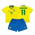 Brazílie Dres Romario 11 Retro Domácí Fotbalové Dresy pro Děti 1994 Krátký rukáv