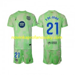 FC Barcelona Dres F DE JONG 21 Alternativní Fotbalové Dresy pro Děti 2024-2025 Krátký rukáv