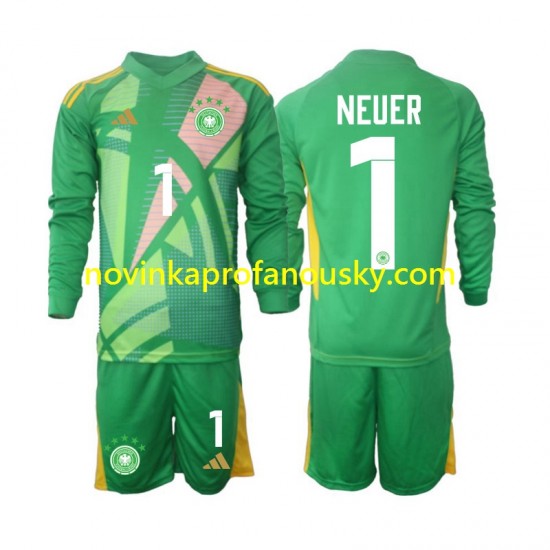 Německo Dres Manuel Neuer 1 Brankářské Alternativní Fotbalové Dresy pro Děti 2024-2025 Dlouhý rukáv