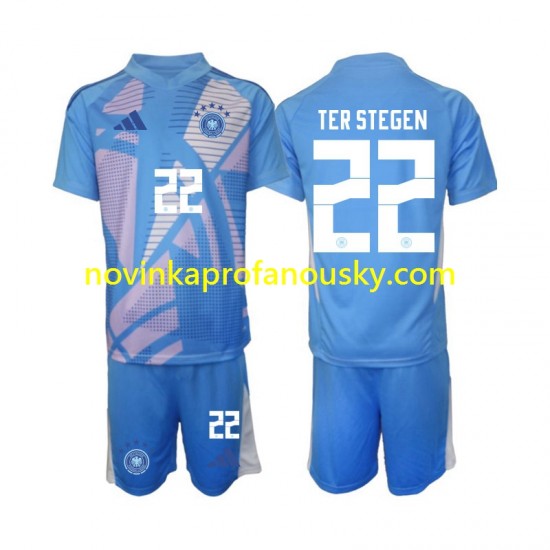 Německo Dres Ter Stegen 22 Brankářské Čtvrtý Fotbalové Dresy pro Děti 2024-2025 Krátký rukáv
