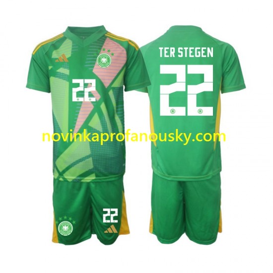 Německo Dres Ter Stegen 22 Brankářské Alternativní Fotbalové Dresy pro Děti 2024-2025 Krátký rukáv