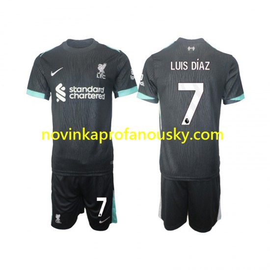 Liverpool Dres Luis Diaz 7 Venkovní Fotbalové Dresy pro Děti 2024-2025 Krátký rukáv