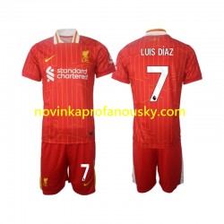 Liverpool Dres Luis Diaz 7 Domácí Fotbalové Dresy pro Děti 2024-2025 Krátký rukáv