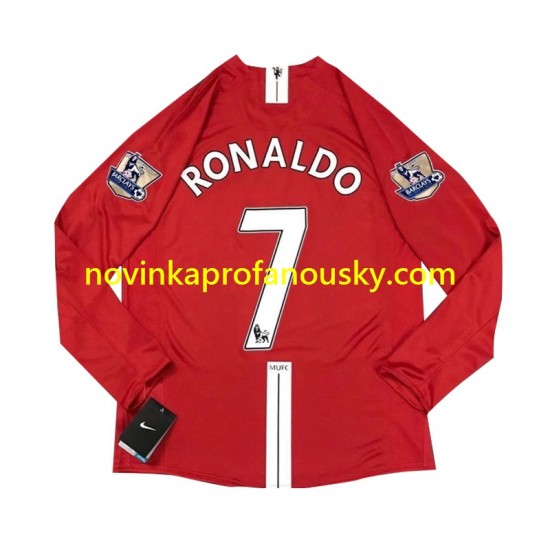 Manchester United Dres Cristiano Ronaldo 7 2007 Retro Domácí Fotbalové Dresy pro Muže Dlouhý rukáv