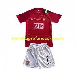 Manchester United Dres Cristiano Ronaldo 7 Champion League 2007 Retro Domácí Fotbalové Dresy pro Děti Krátký rukáv