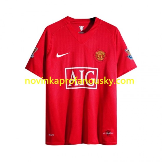Manchester United Dres 2007 Retro Domácí Fotbalové Dresy pro Muže Dlouhý rukáv