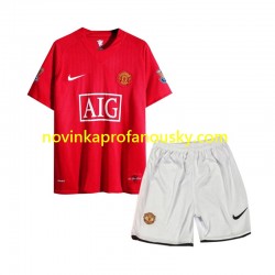 Manchester United Dres 2007 Retro Domácí Fotbalové Dresy pro Děti Krátký rukáv