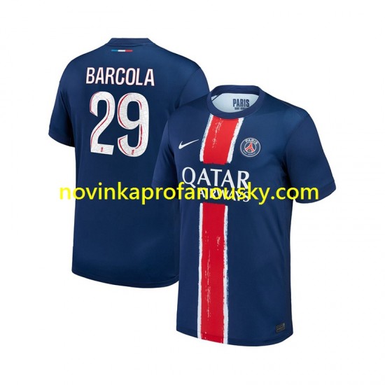 Paris Saint-Germain Dres Bradley Barcola 29 Domácí Fotbalové Dresy pro Muže 2024-2025 Krátký rukáv