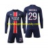 Paris Saint-Germain Dres Bradley Barcola 29 Domácí Fotbalové Dresy pro Děti 2024-2025 Dlouhý rukáv