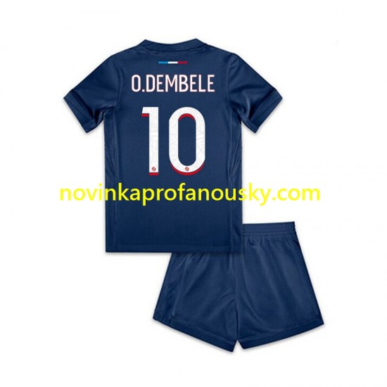 Paris Saint-Germain Dres Ousmane Dembele 10 Domácí Fotbalové Dresy pro Děti 2024-2025 Krátký rukáv