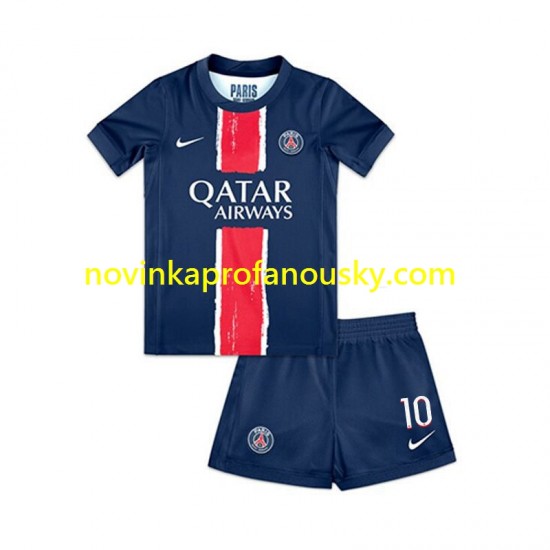 Paris Saint-Germain Dres Ousmane Dembele 10 Domácí Fotbalové Dresy pro Děti 2024-2025 Krátký rukáv