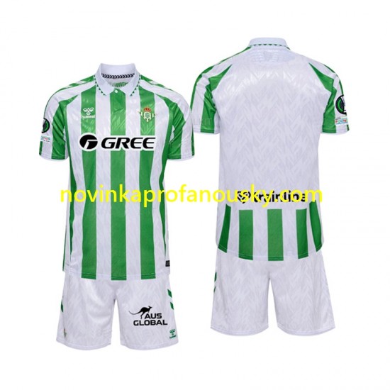 Real Betis Dres Domácí Fotbalové Dresy pro Děti 2024-2025 Krátký rukáv