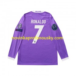 Real Madrid Dres Cristiano Ronaldo 7 2016 Retro Venkovní Fotbalové Dresy pro Děti Dlouhý rukáv