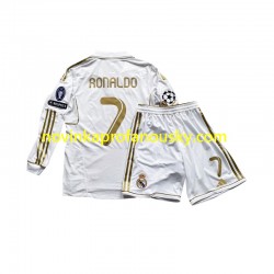 Real Madrid Dres Cristiano Ronaldo 7 Domácí Fotbalové Dresy pro Děti 2011 Dlouhý rukáv