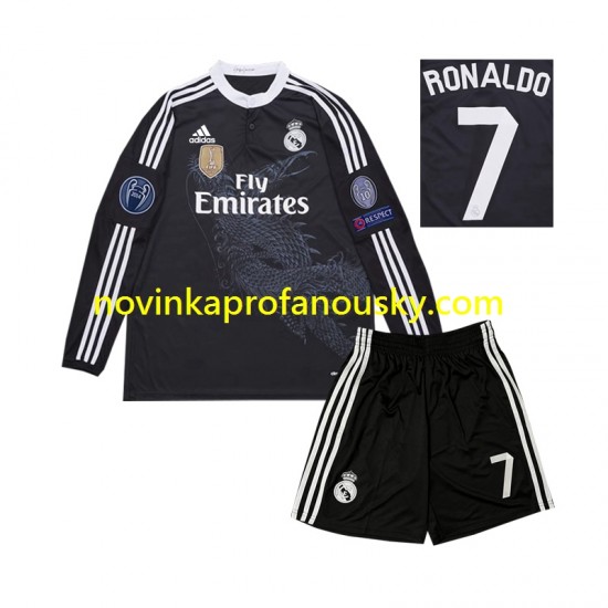 Real Madrid Dres Cristiano Ronaldo 7 2014 Retro Alternativní Fotbalové Dresy pro Děti Dlouhý rukáv