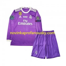 Real Madrid Dres 2016 Retro Venkovní Fotbalové Dresy pro Děti Dlouhý rukáv