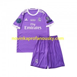 Real Madrid Dres 2016 Retro Venkovní Fotbalové Dresy pro Děti Krátký rukáv