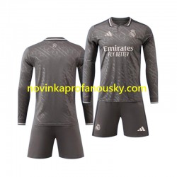 Real Madrid Dres Alternativní Fotbalové Dresy pro Děti 2024-2025 Dlouhý rukáv