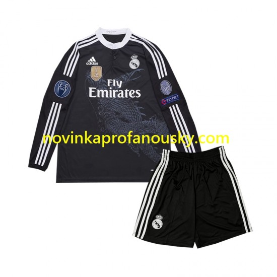 Real Madrid Dres 2014 Retro Alternativní Fotbalové Dresy pro Děti Dlouhý rukáv