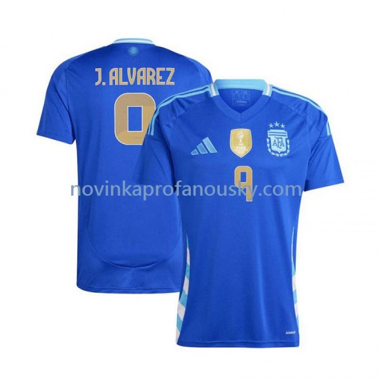 Argentina Dres Julian Alvarez 9 Venkovní Fotbalové Dresy pro Muže 2024 Krátký rukáv