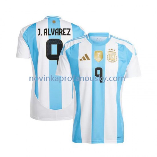 Argentina Dres Julian Alvarez 9 Domácí Fotbalové Dresy pro Muže 2024 Krátký rukáv