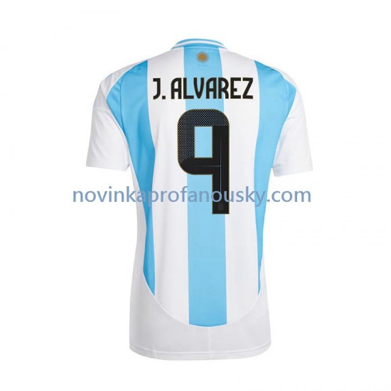 Argentina Dres Julian Alvarez 9 Domácí Fotbalové Dresy pro Muže 2024 Krátký rukáv