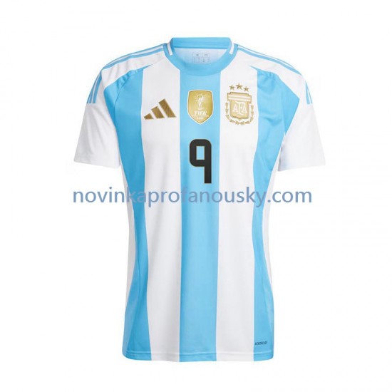 Argentina Dres Julian Alvarez 9 Domácí Fotbalové Dresy pro Muže 2024 Krátký rukáv