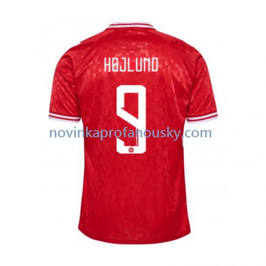 Dánsko Dres Hojlund 9 Domácí Fotbalové Dresy pro Muže Euro 2024 Krátký rukáv