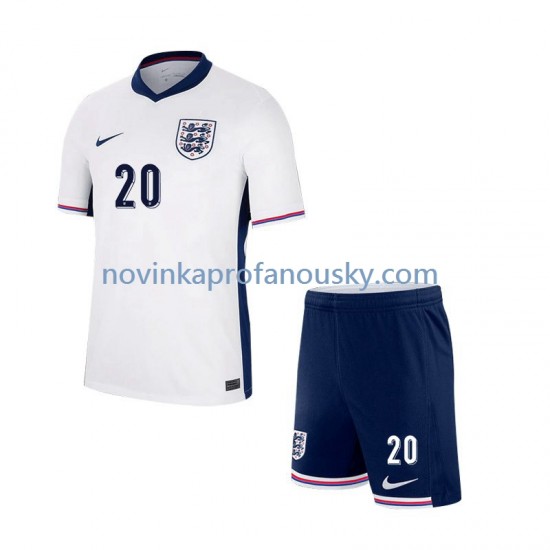 Anglie Dres Phil Foden 20 Domácí Fotbalové Dresy pro Děti Euro 2024 Krátký rukáv