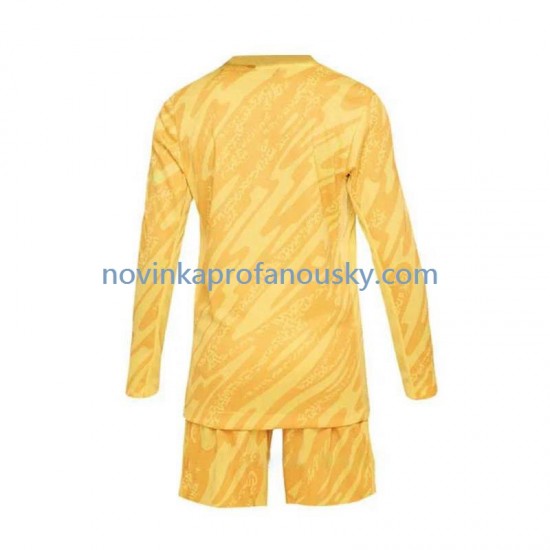 Francie Dres Brankářské Domácí Fotbalové Dresy pro Děti Euro 2024 Dlouhý rukáv