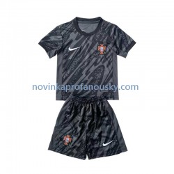 Portugalsko Dres Brankářské Venkovní Fotbalové Dresy pro Děti Euro 2024 Krátký rukáv