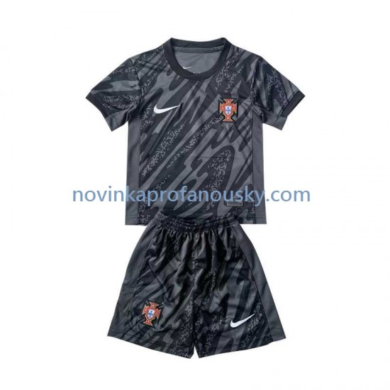 Portugalsko Dres Brankářské Venkovní Fotbalové Dresy pro Děti Euro 2024 Krátký rukáv