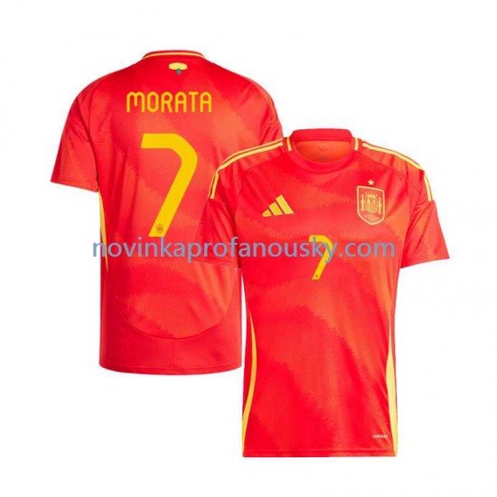 Španělsko Dres Alvaro Morata 7 Domácí Fotbalové Dresy pro Muže Euro 2024 Krátký rukáv