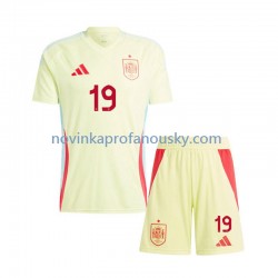 Španělsko Dres Lamine Yamal 19 Venkovní Fotbalové Dresy pro Děti Euro 2024 Krátký rukáv