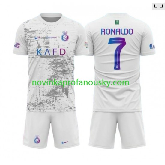 Dres Al-Nassr Ronaldo 7 Alternativní Fotbalové Dresy pro Děti 2023-2024 Krátký rukáv