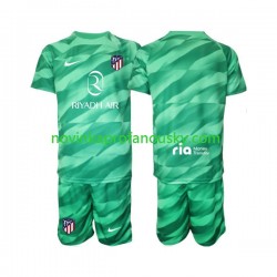 Atlético Madrid Dres Green color Brankářské Venkovní Fotbalové Dresy pro Děti 2023-2024 Krátký rukáv