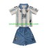Málaga CF Dres Domácí Fotbalové Dresy pro Děti 2023-2024 Krátký rukáv